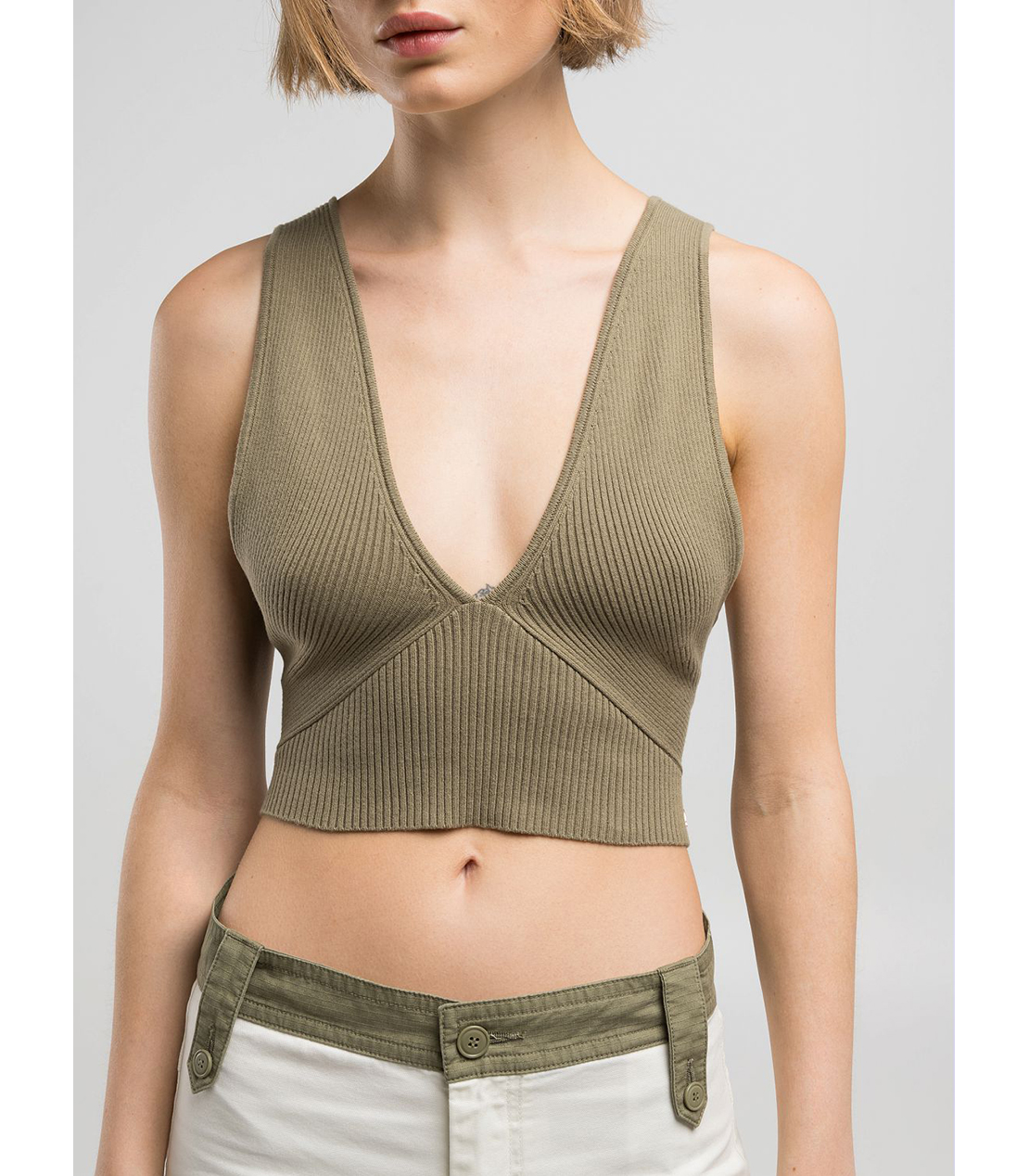 クロップド ニットトップ（セットアップモデル） 詳細画像 ライトミリタリー 5